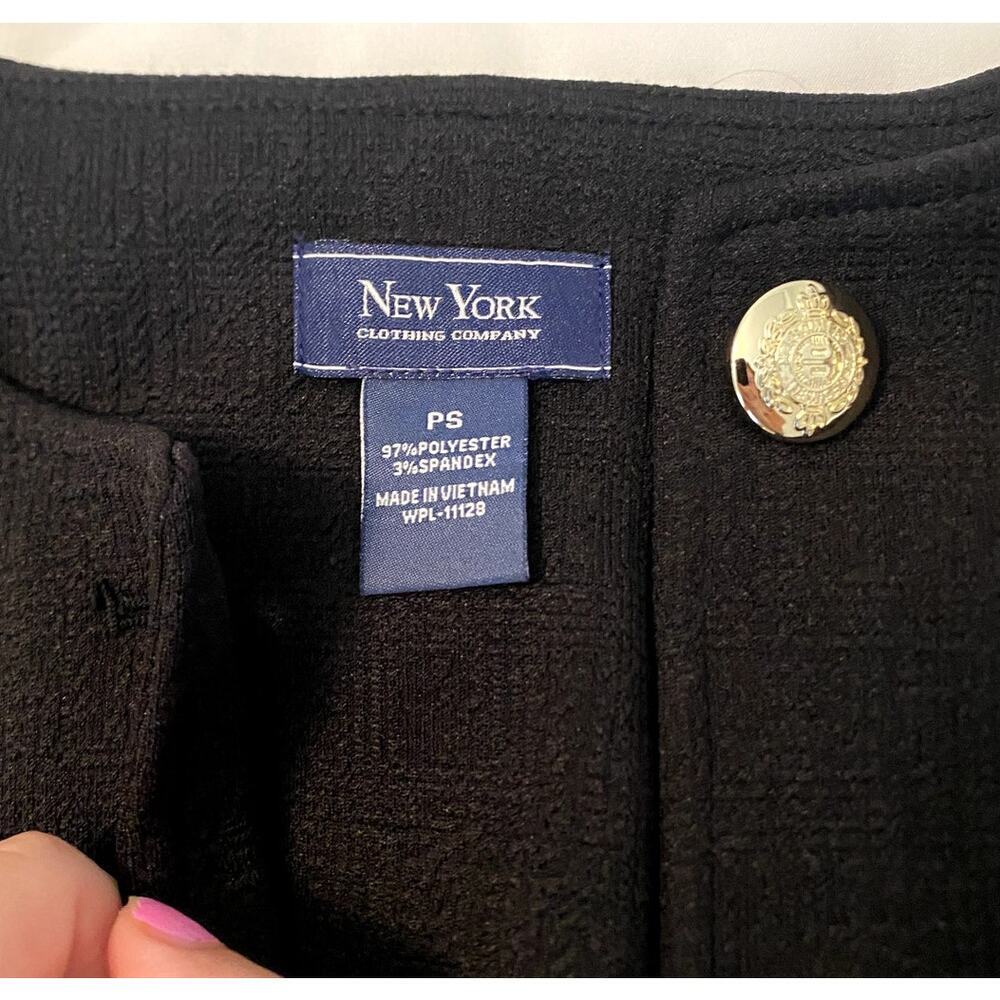 New York Clothing Company Black Blazer with Gold Detailing size Petite Small - Picture 5 of 6